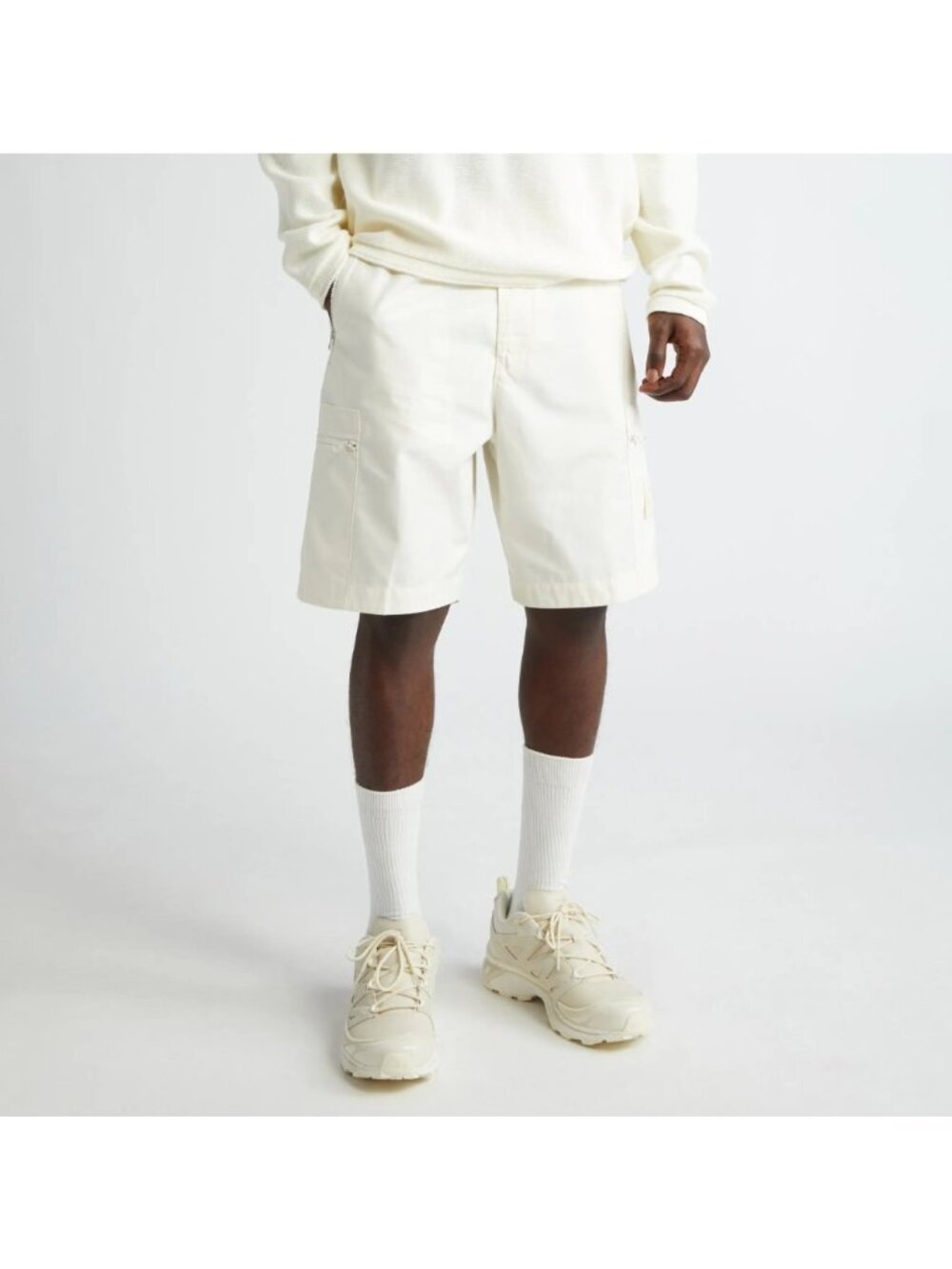 Stone Island Ghost Men's Cotton Canvas Bermuda Cargo Shorts Natural Size 30